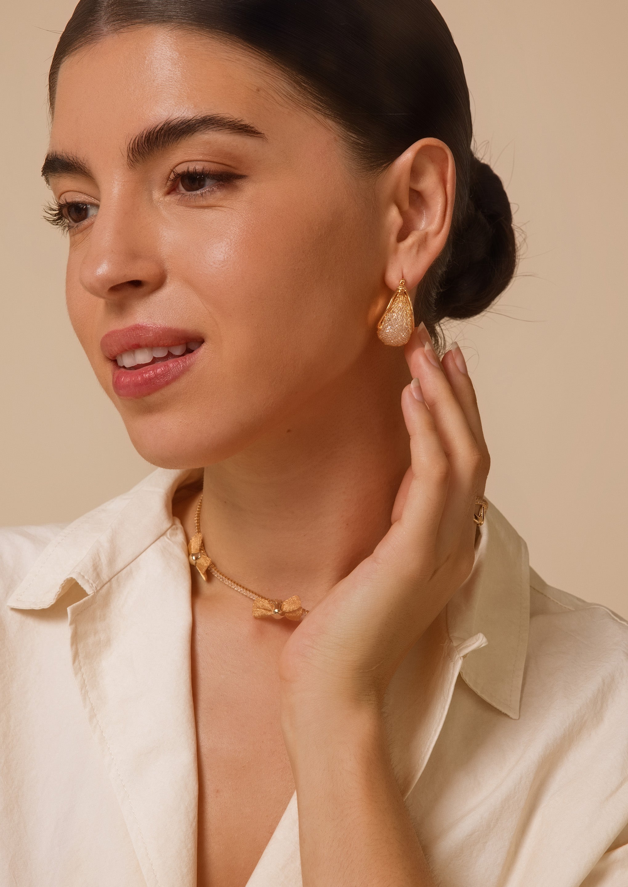 Pave Chubby Hoop Earrings