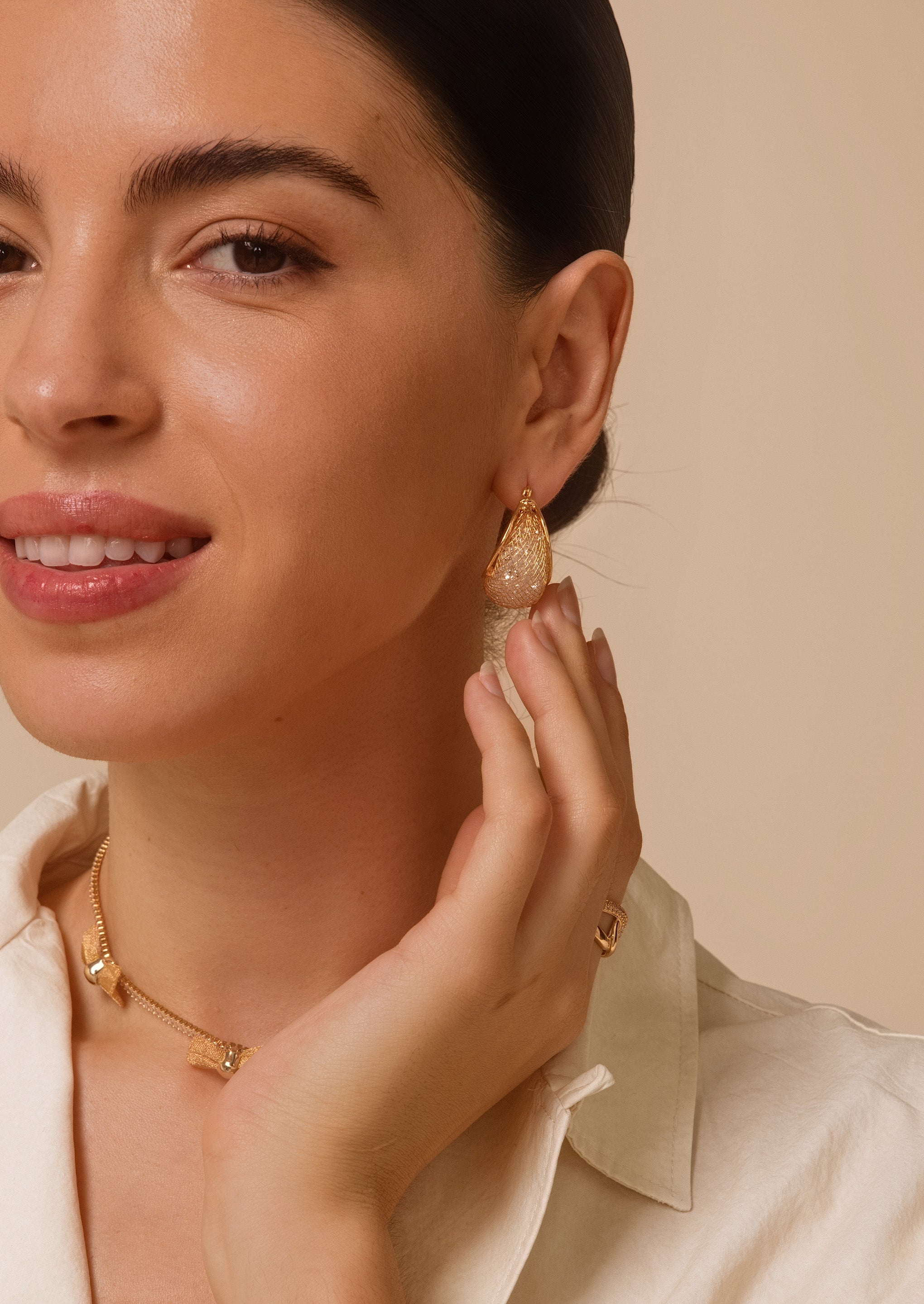 Pave Chubby Hoop Earrings