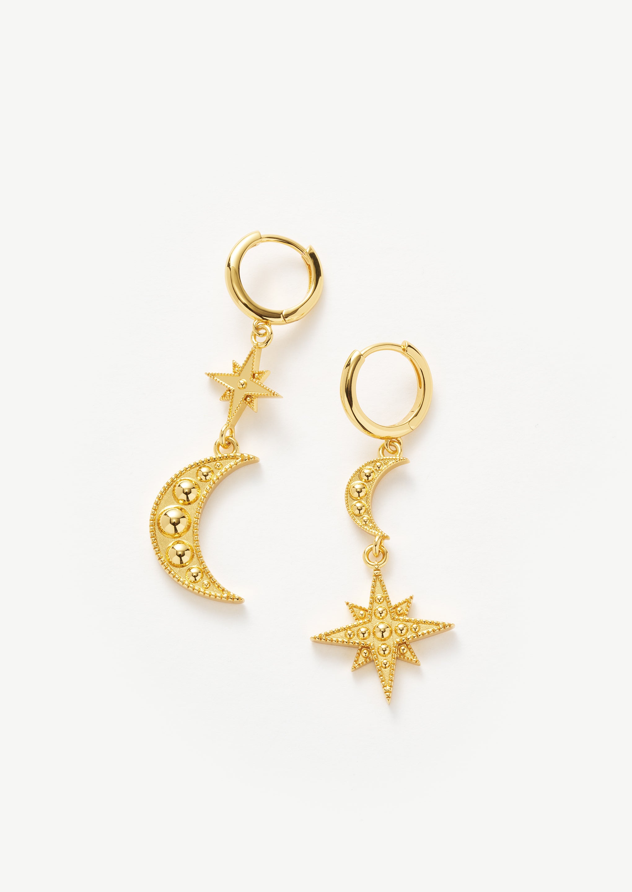 Moonlight Charm Hoop Earrings