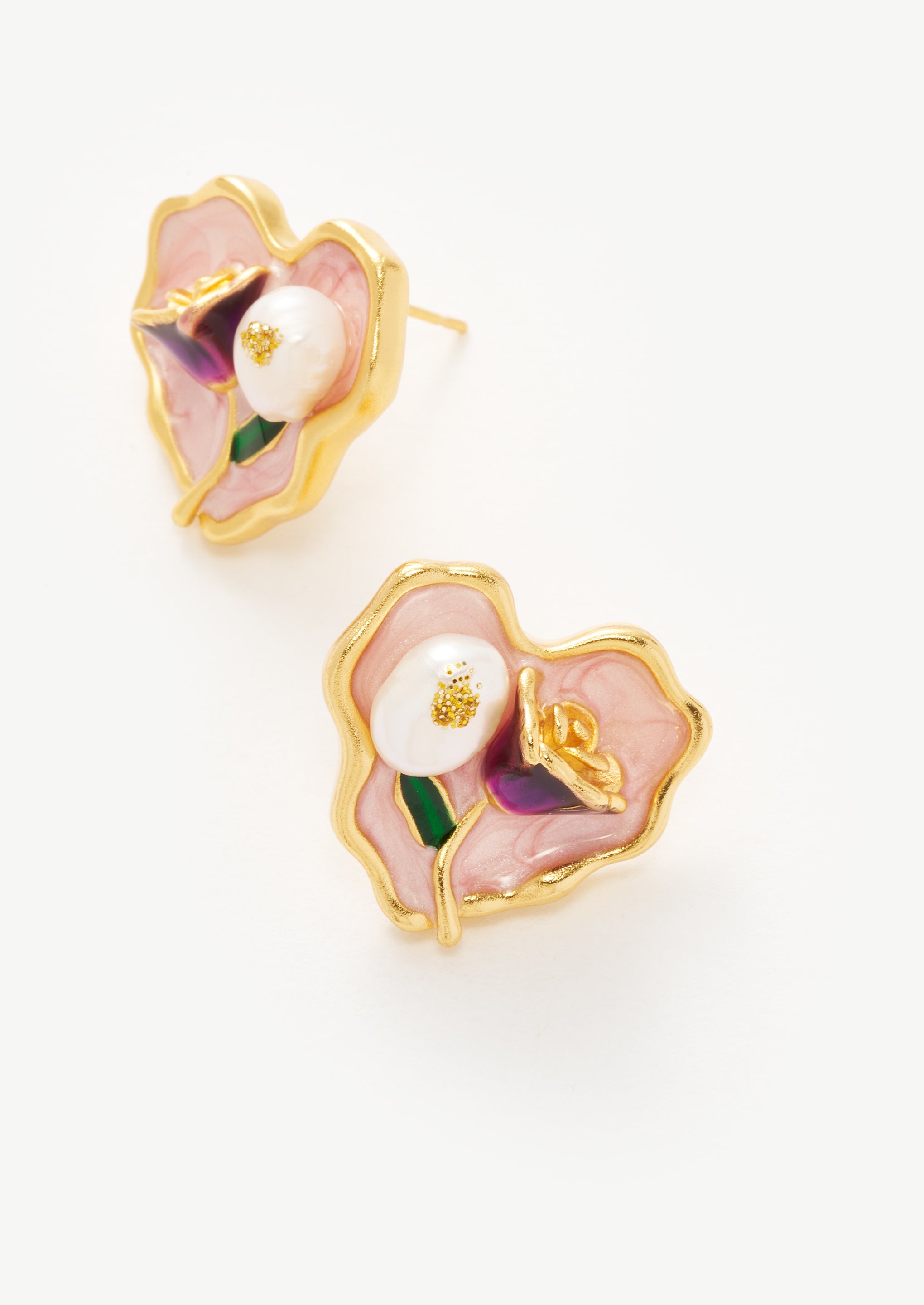 Rose Heart Stud Earrings