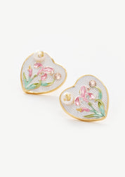 Lily Heart Stud Earrings