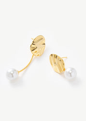 Irregular Oval Pearl Stud Earrings