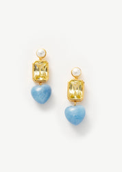 Square Heart Drop Earrings