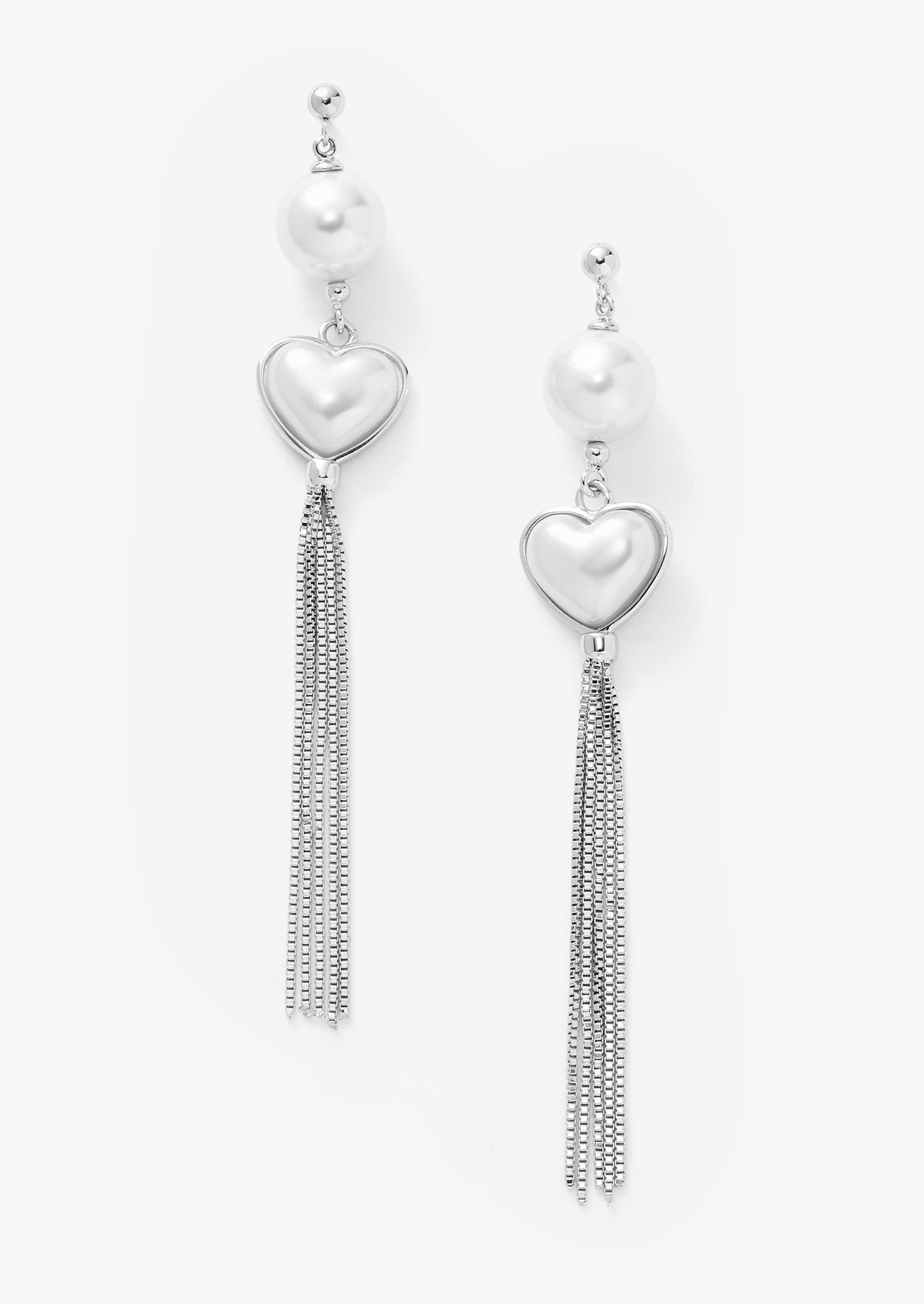 Pearl Heart Drop Earrings