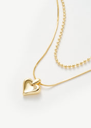 Heart Double Chain Necklace