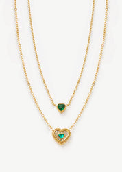 Double Heart Chain Necklace