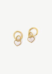 Shell Heart Hoop Earrings