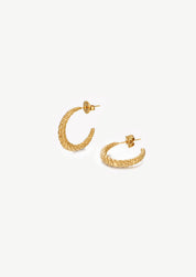 Textured Crescent Hoop Earrings