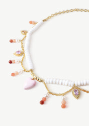 Heart Charm Beaded Necklace