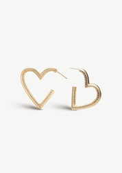 Open Heart Hoop Earrings