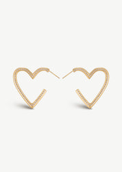 Open Heart Hoop Earrings