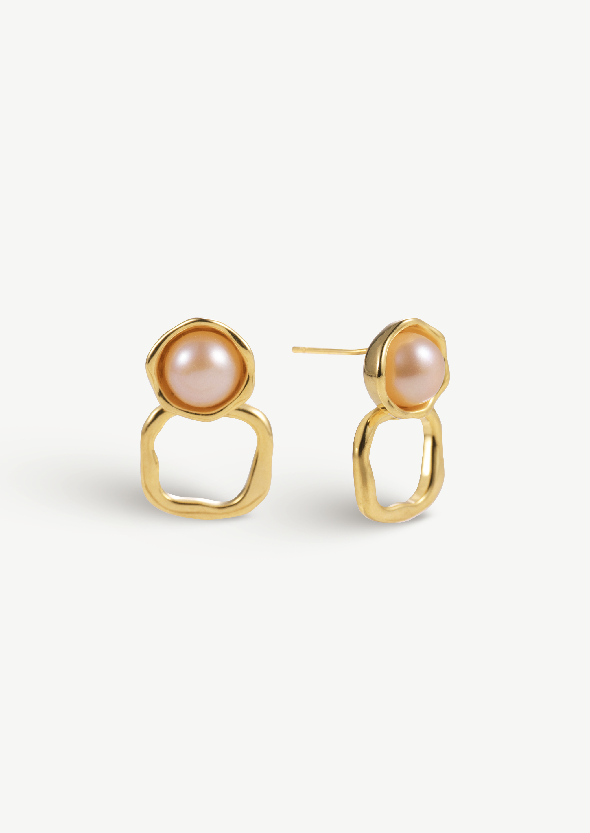 Square Pearl Stud Earrings