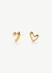 Shell Heart Stud Earrings