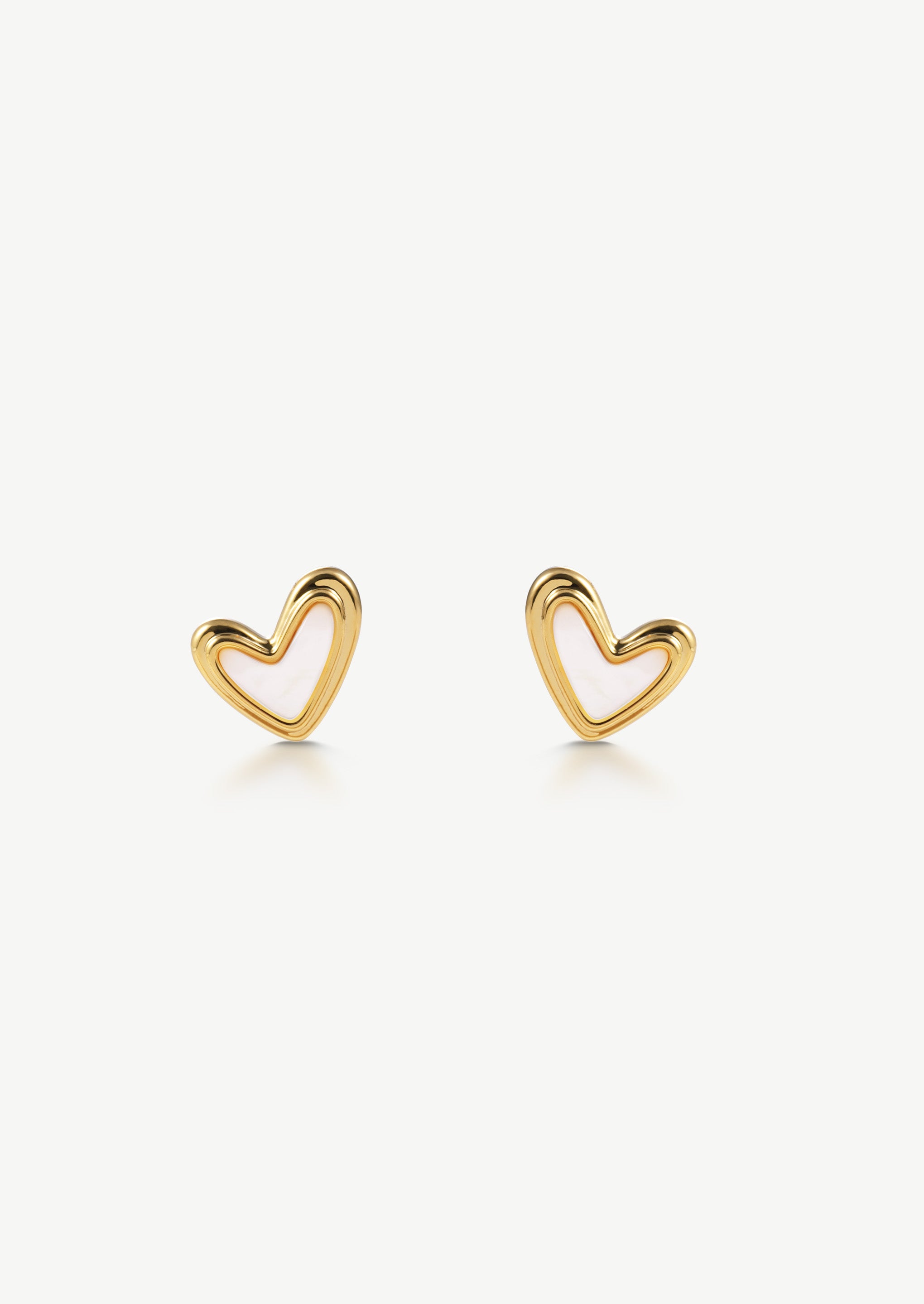 Shell Heart Stud Earrings