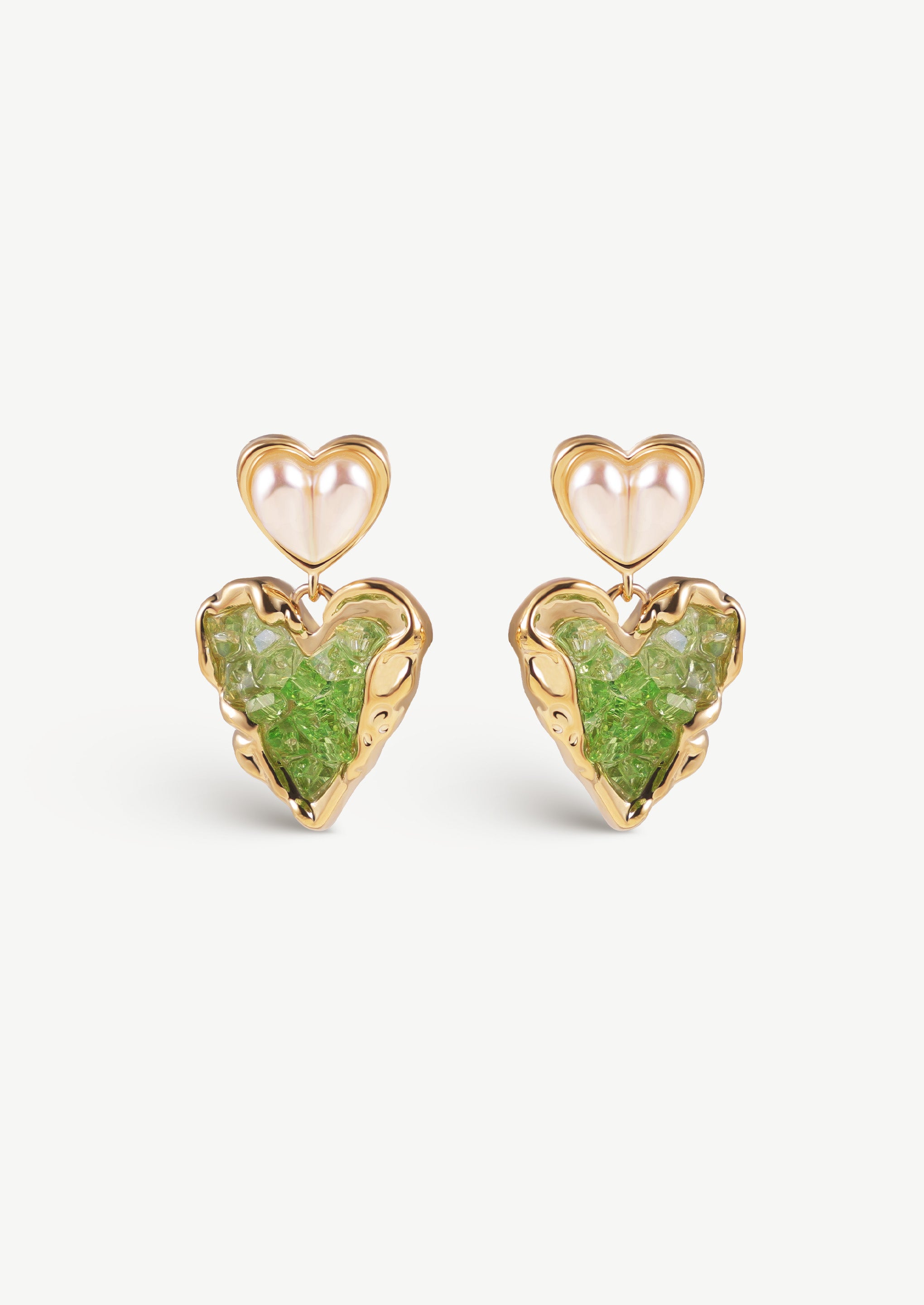 Pearl Heart Stud Earrings