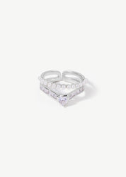 Double Pearl Heart Ring