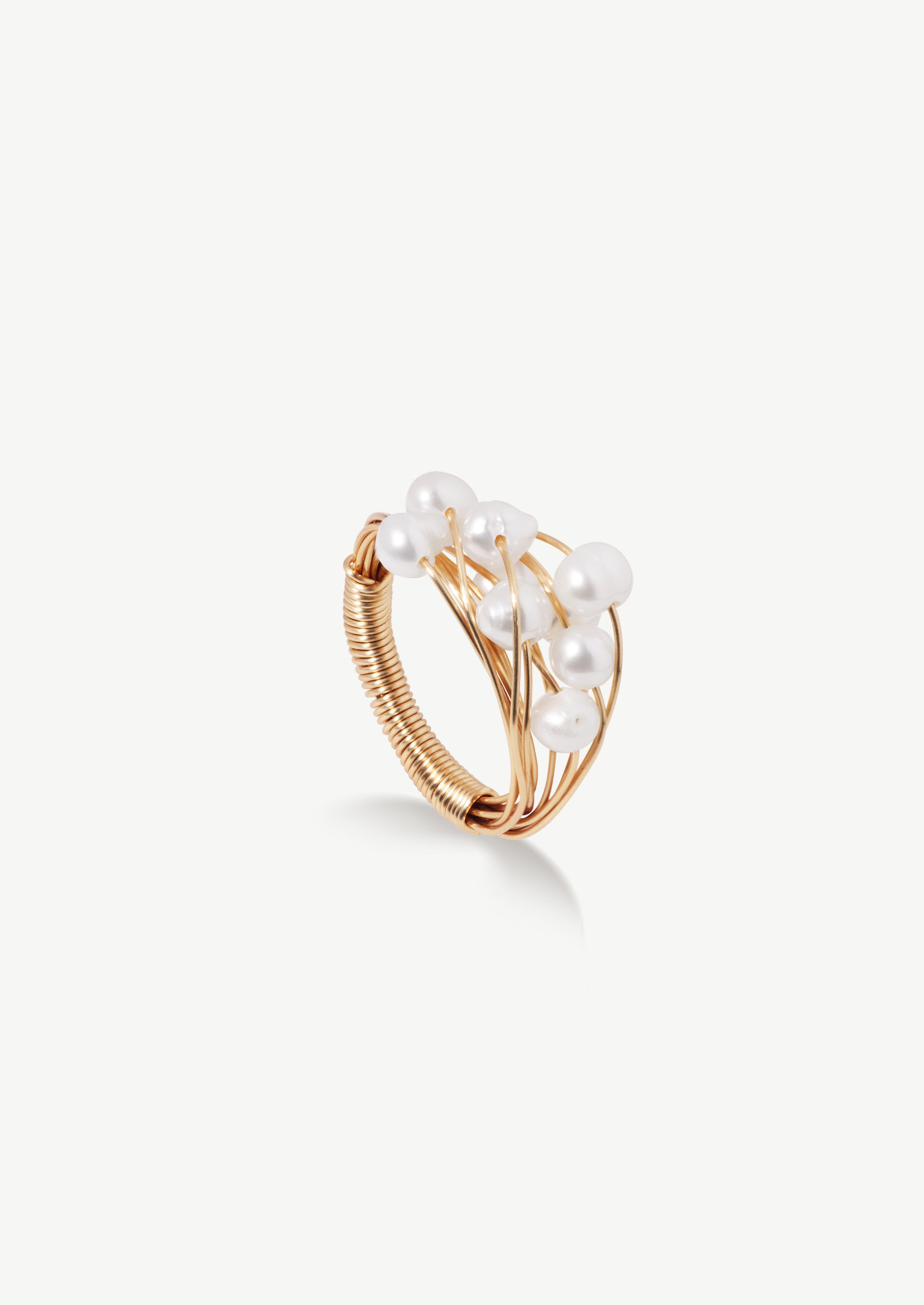 Pearl Twisted Stacking Ring