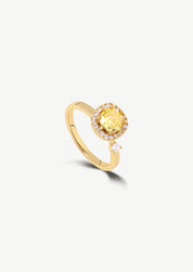 Square Gemstone Open Ring