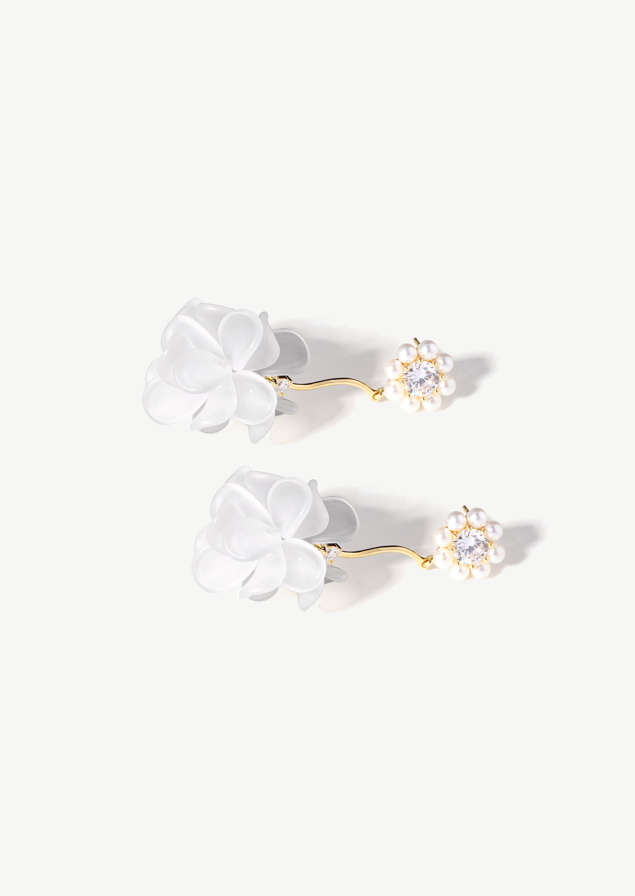 Pearl Flower Drop Earrings