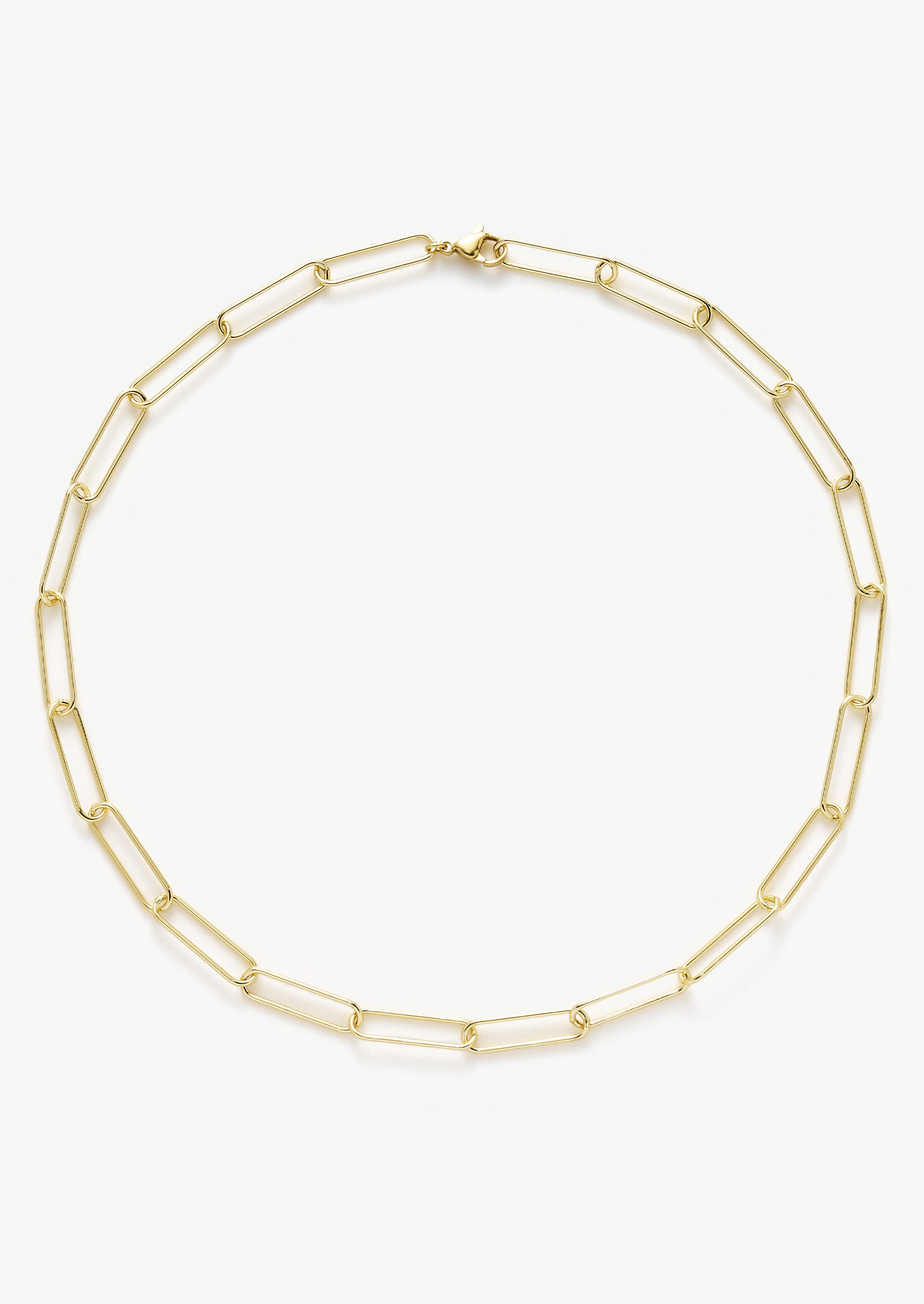 Gold Plated Paperclip Chain Necklace