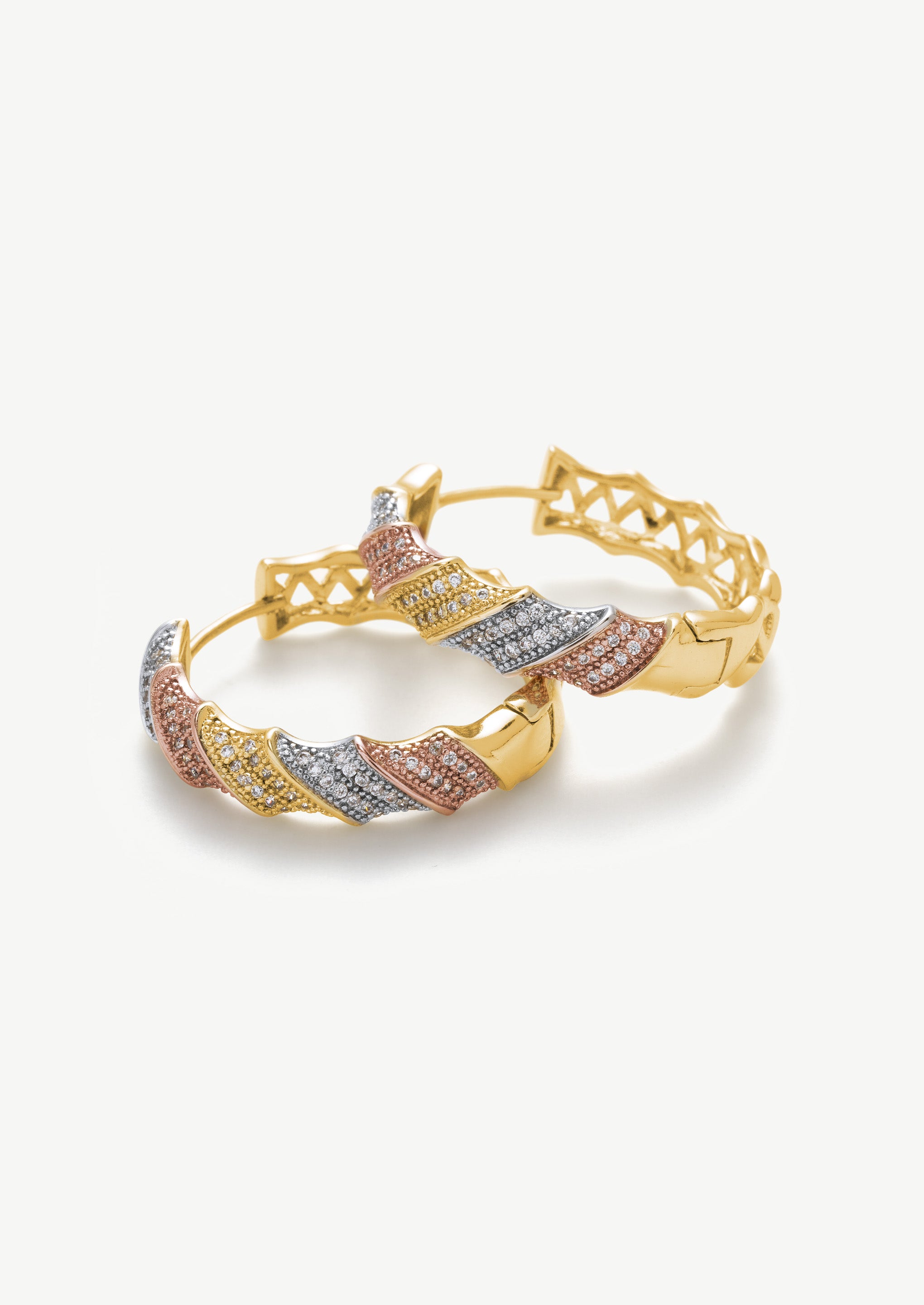 Tricolor Hoop Earrings
