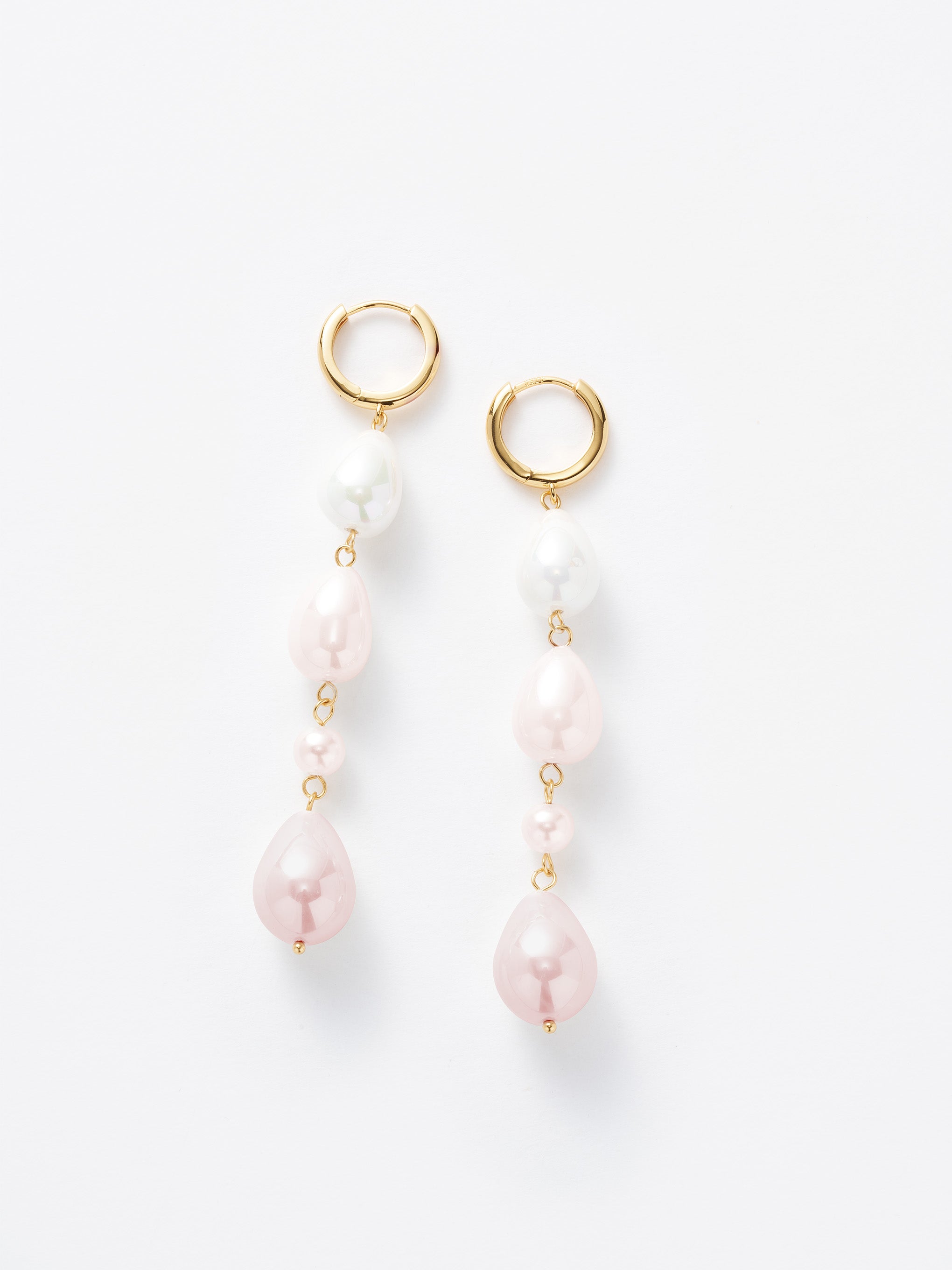 Pearl Drop Hoop Earrings