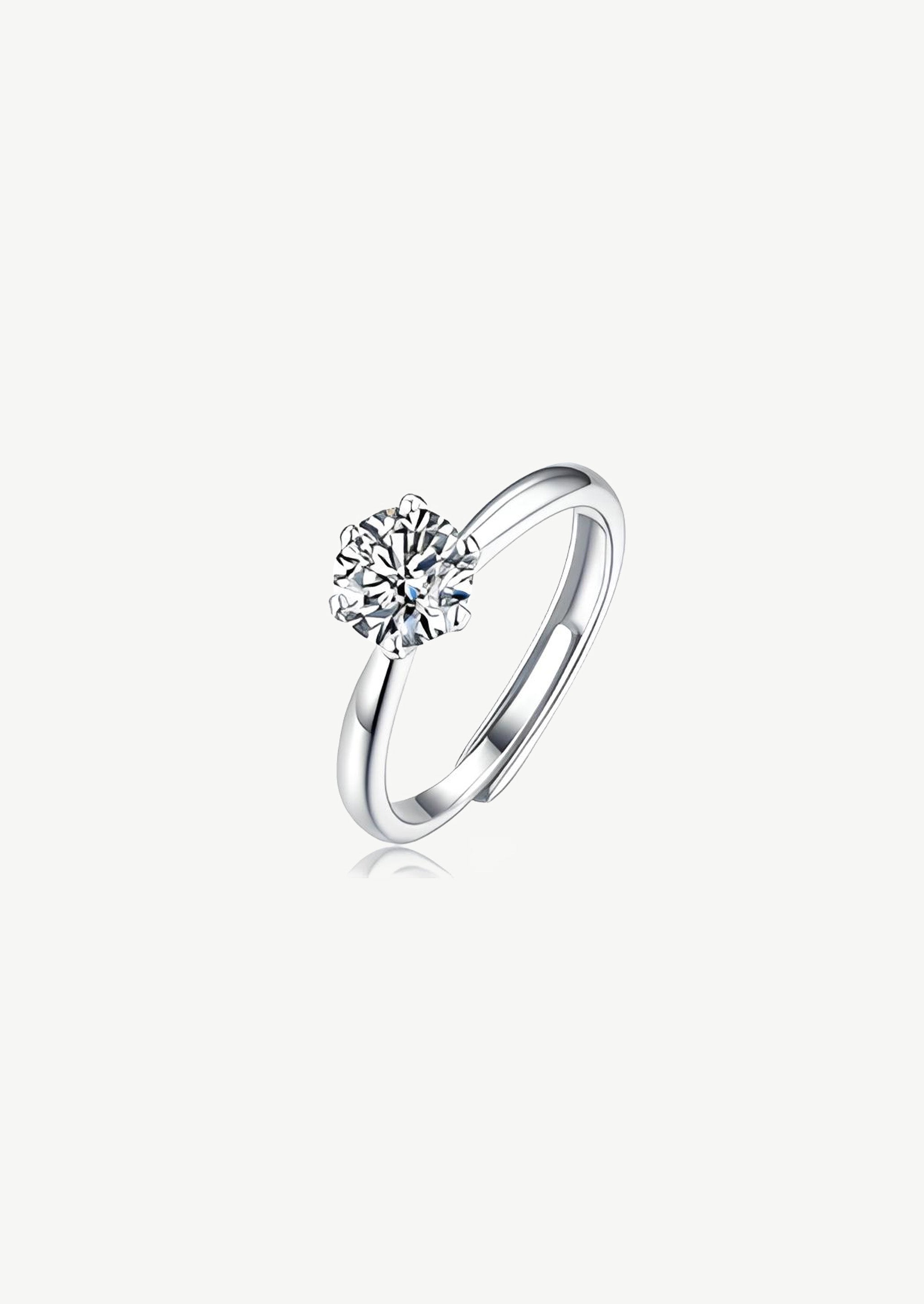 S925 Silber Moissanit Ring