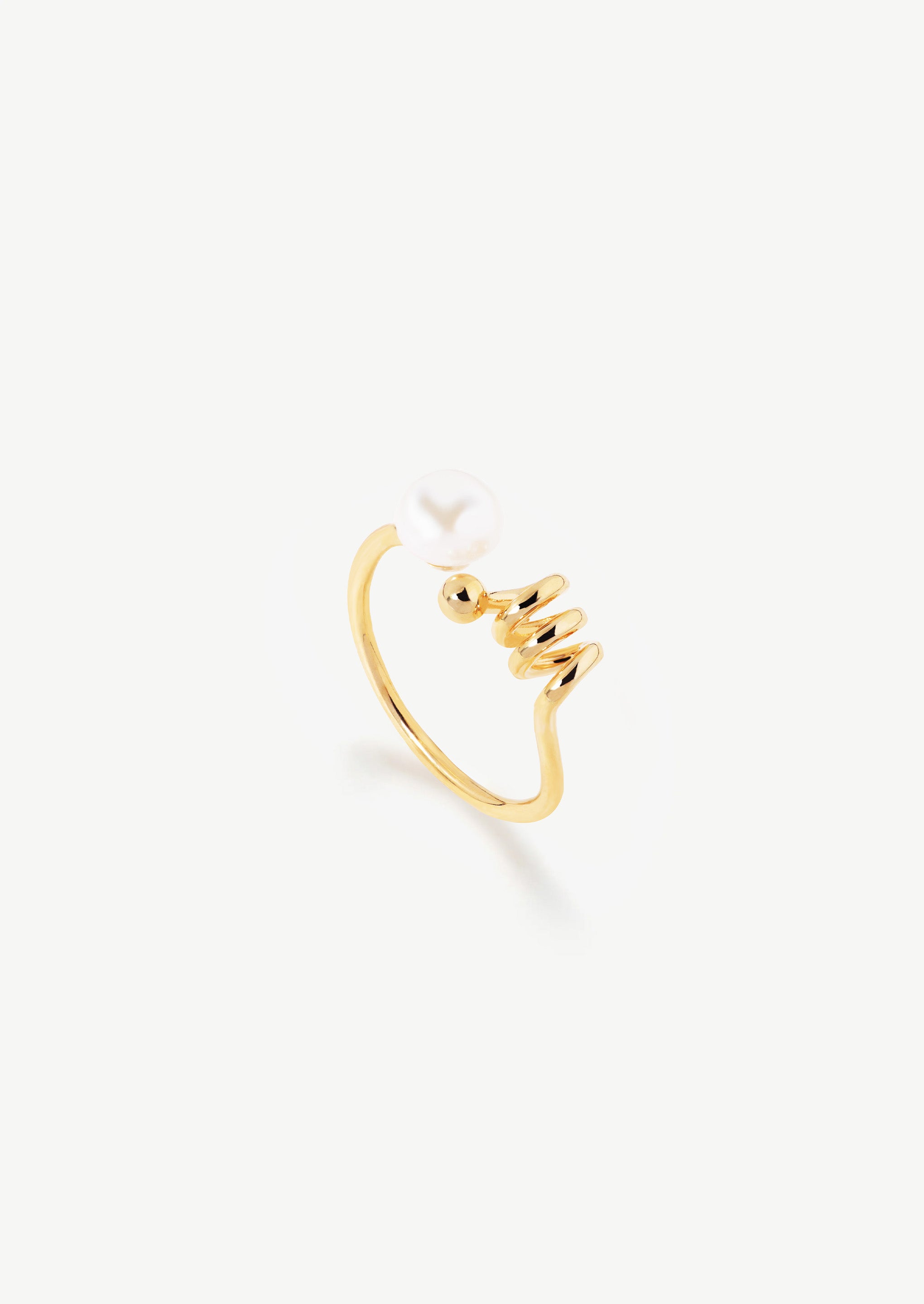 Spiral Pearl Ring