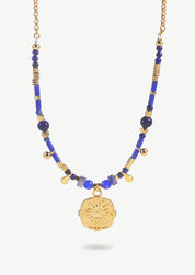 Sunflower Coin Beaded Necklace