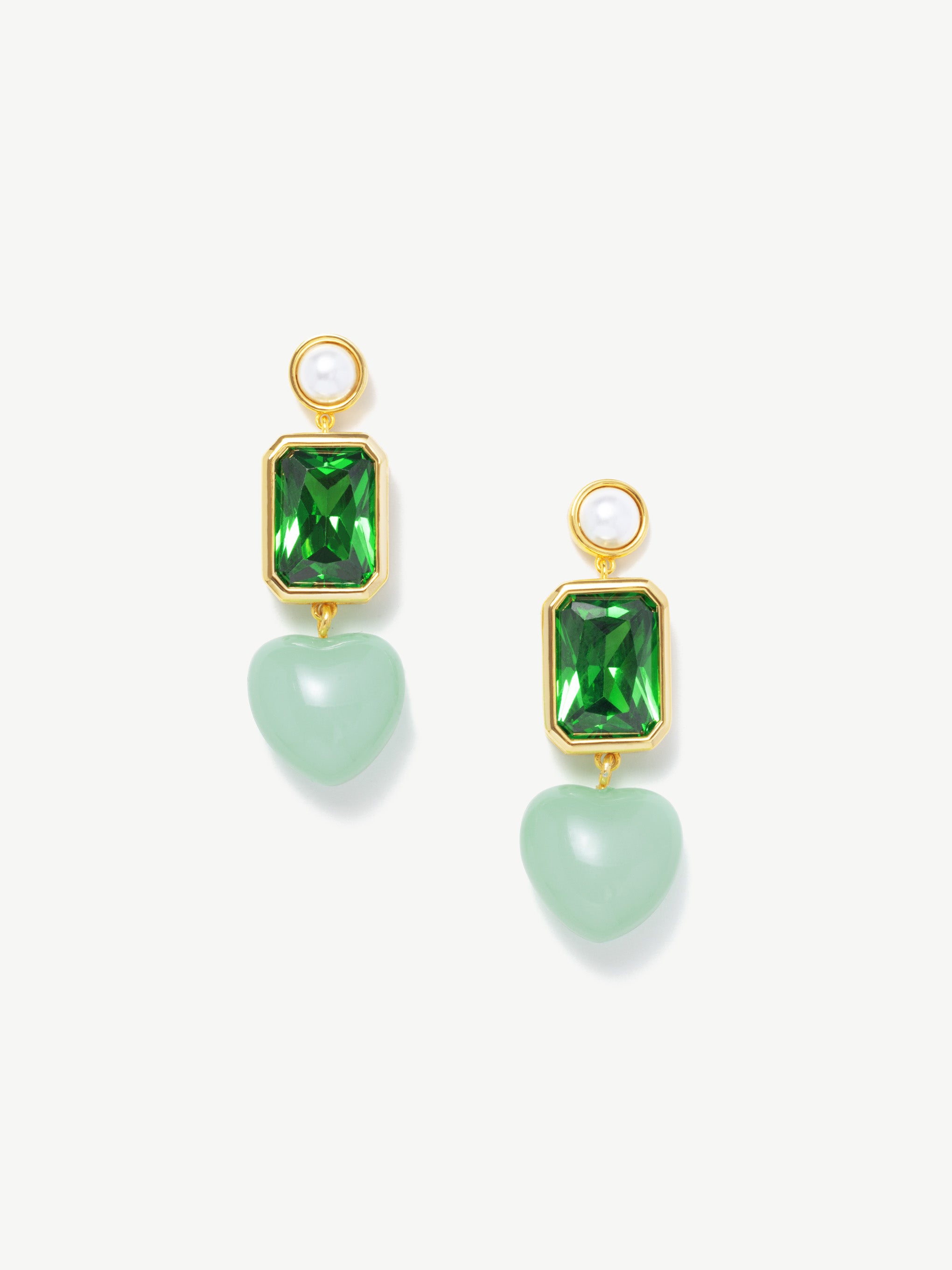 Square Heart Drop Earrings