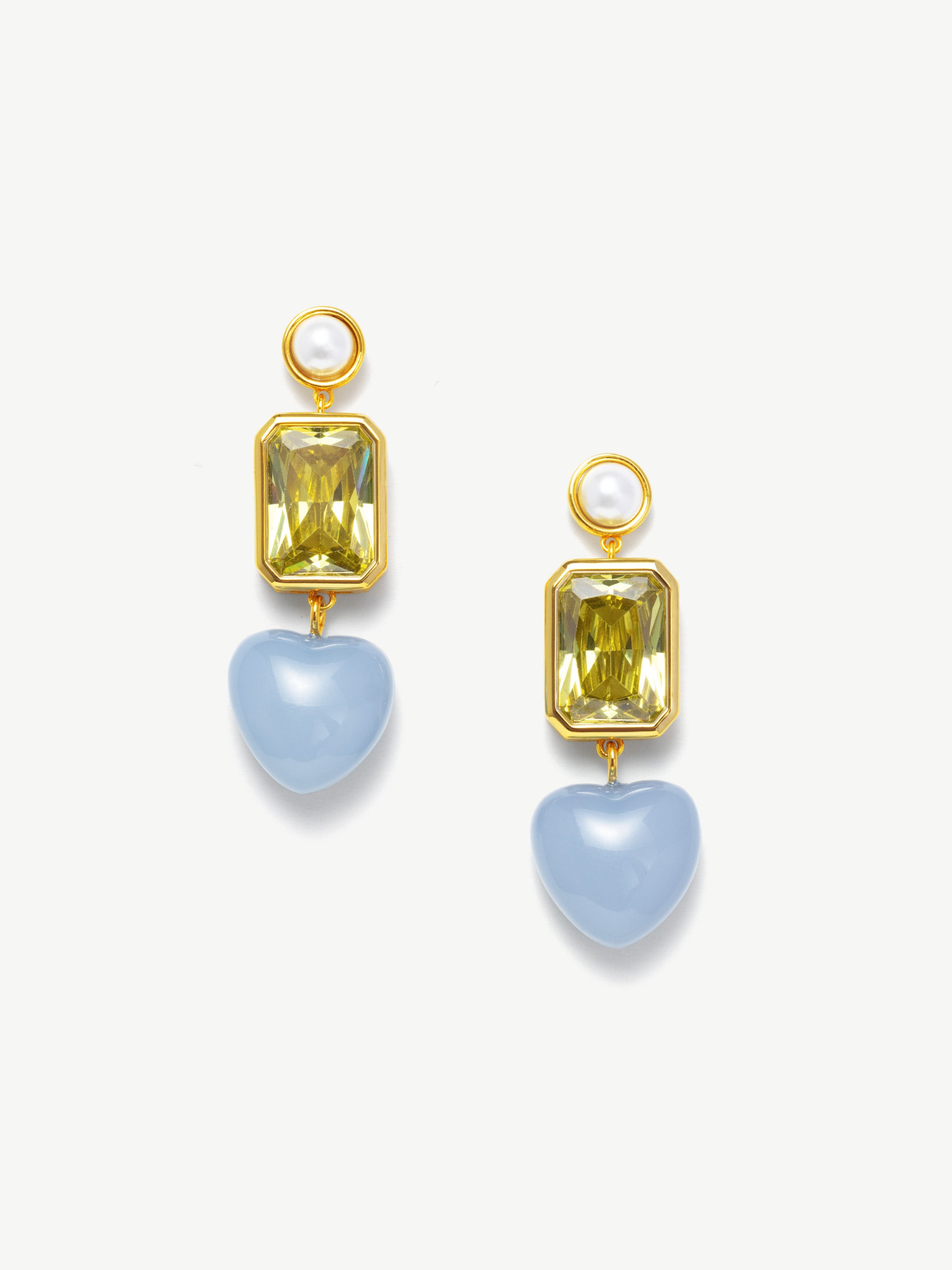 Square Heart Drop Earrings