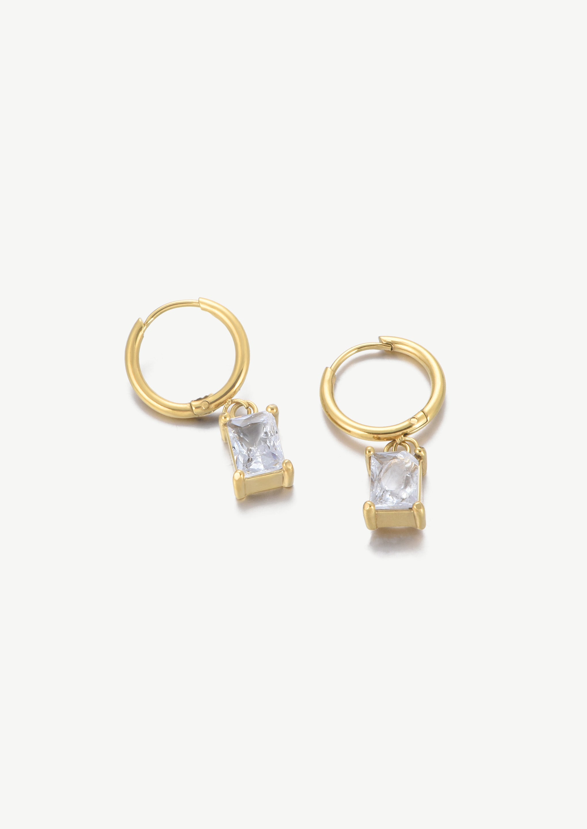 Square Charm Hoop Earrings