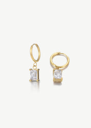 Square Charm Hoop Earrings