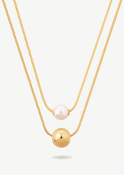 Pearl Double Chain Necklace