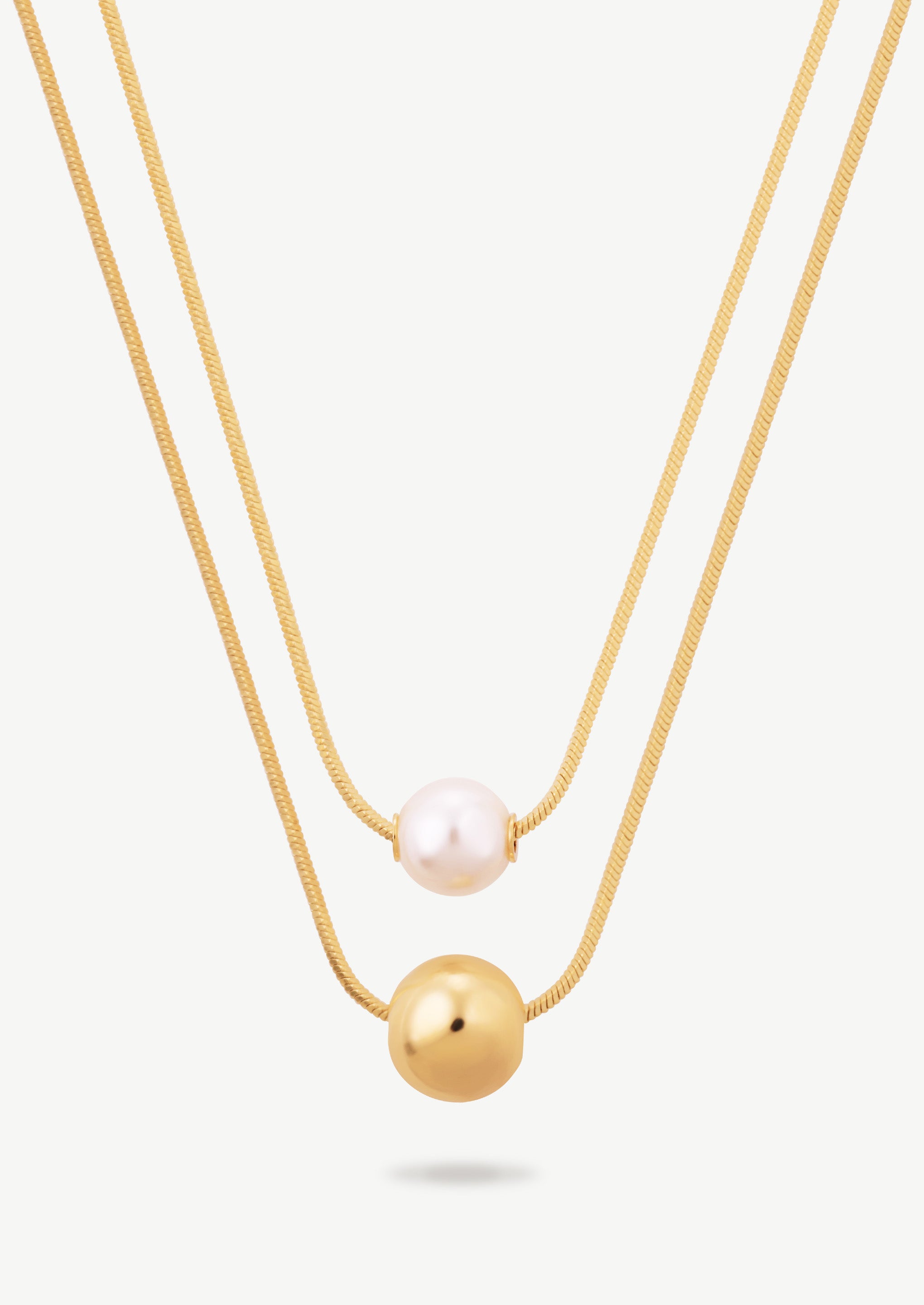 Pearl Double Chain Necklace