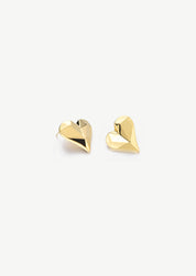 Geometric Heart Stud Earrings