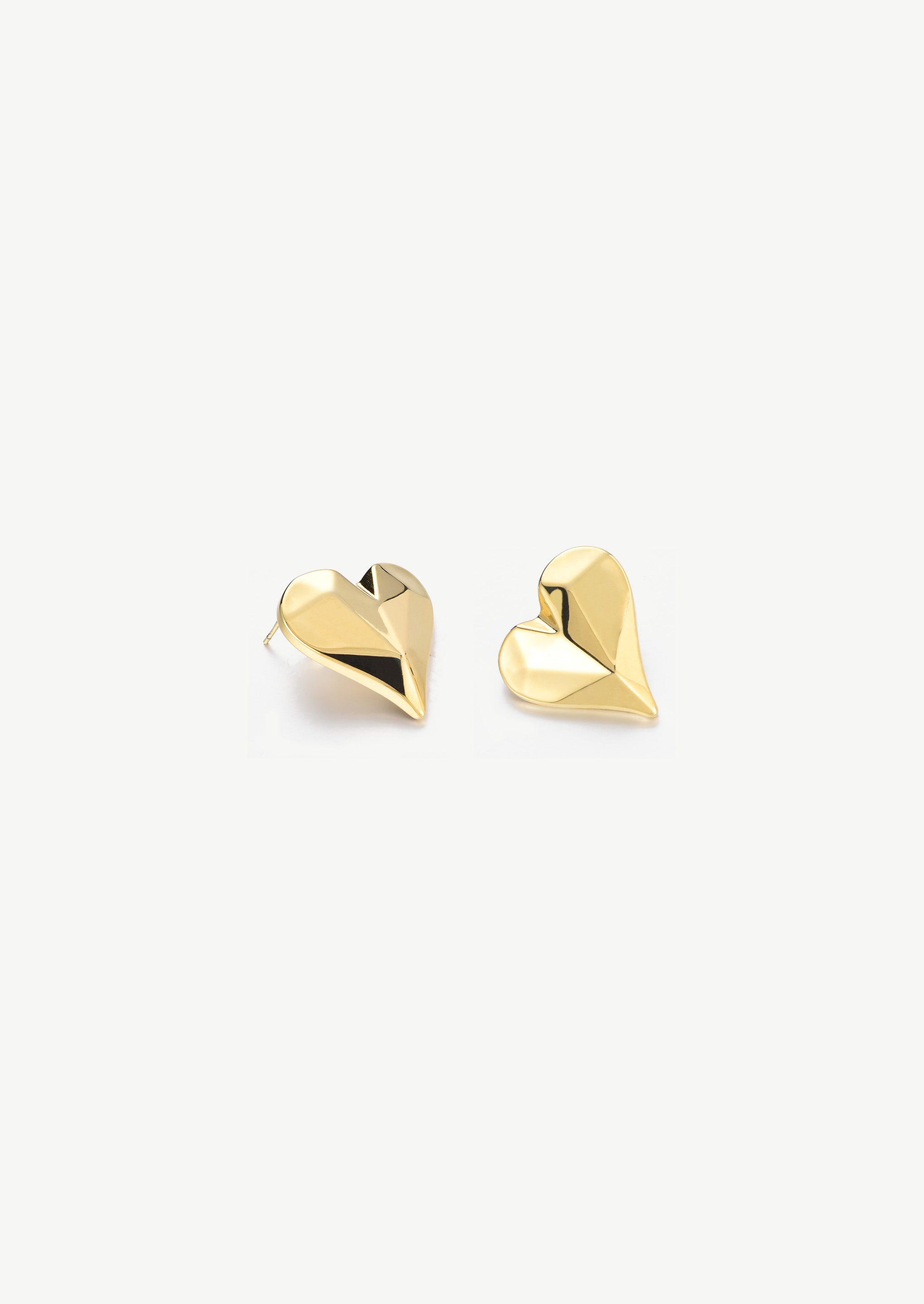 Geometric Heart Stud Earrings