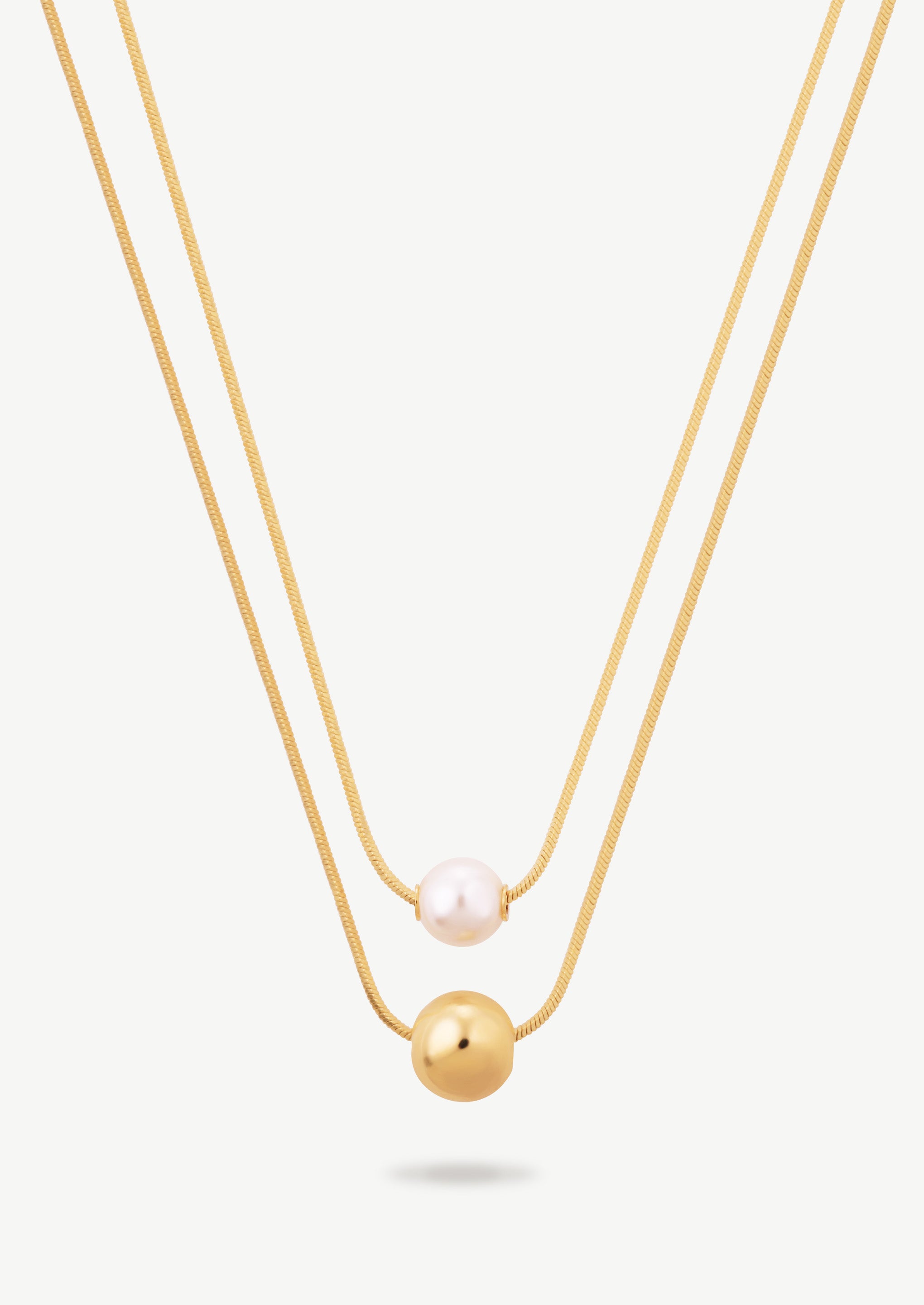 Pearl Double Chain Necklace