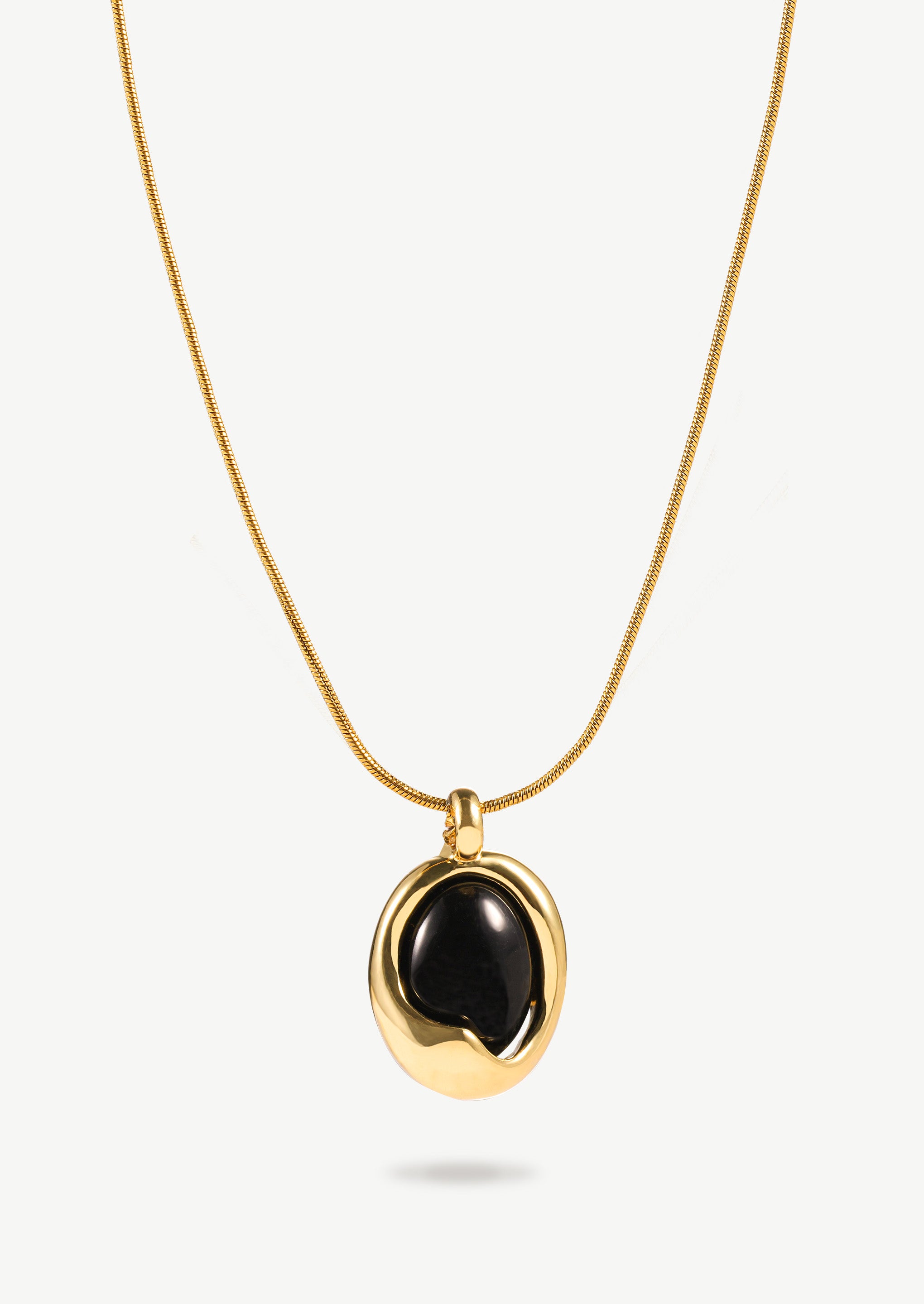 Oval Gemstone Pendant Necklace