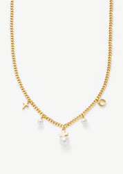 Cross Pearl Charm Necklace