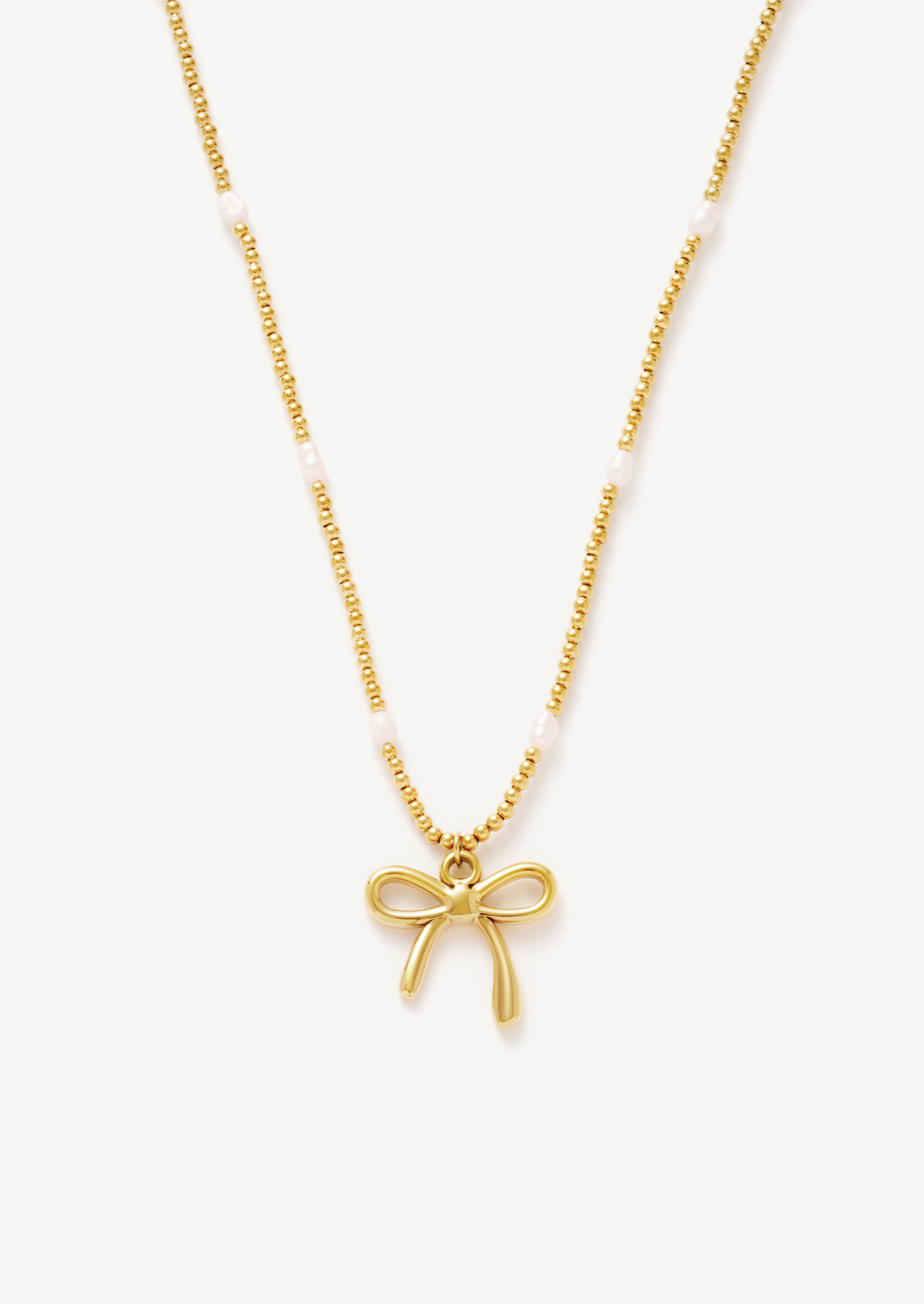 Bow Pearl Necklace