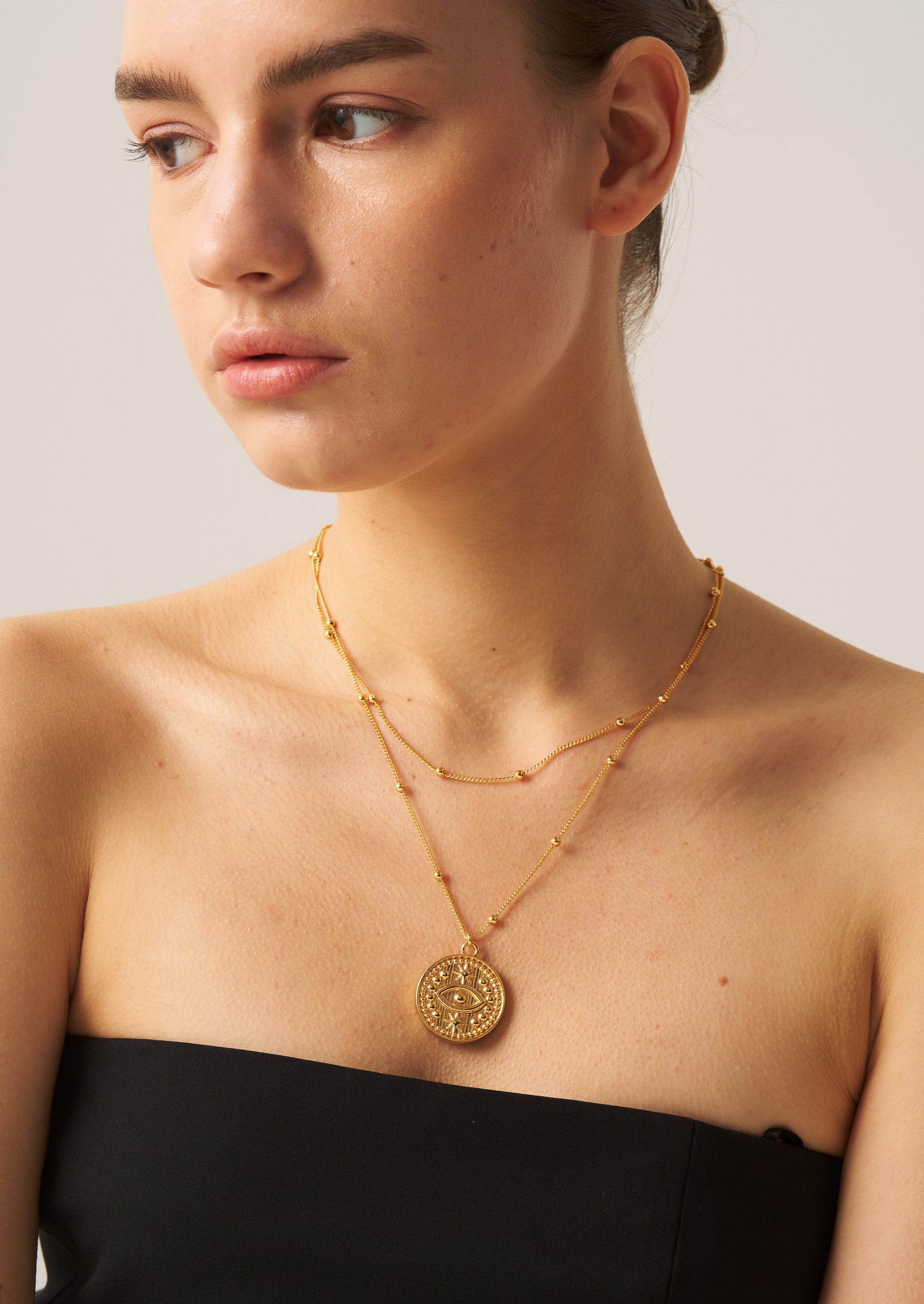 Evil Eye Coin Necklace