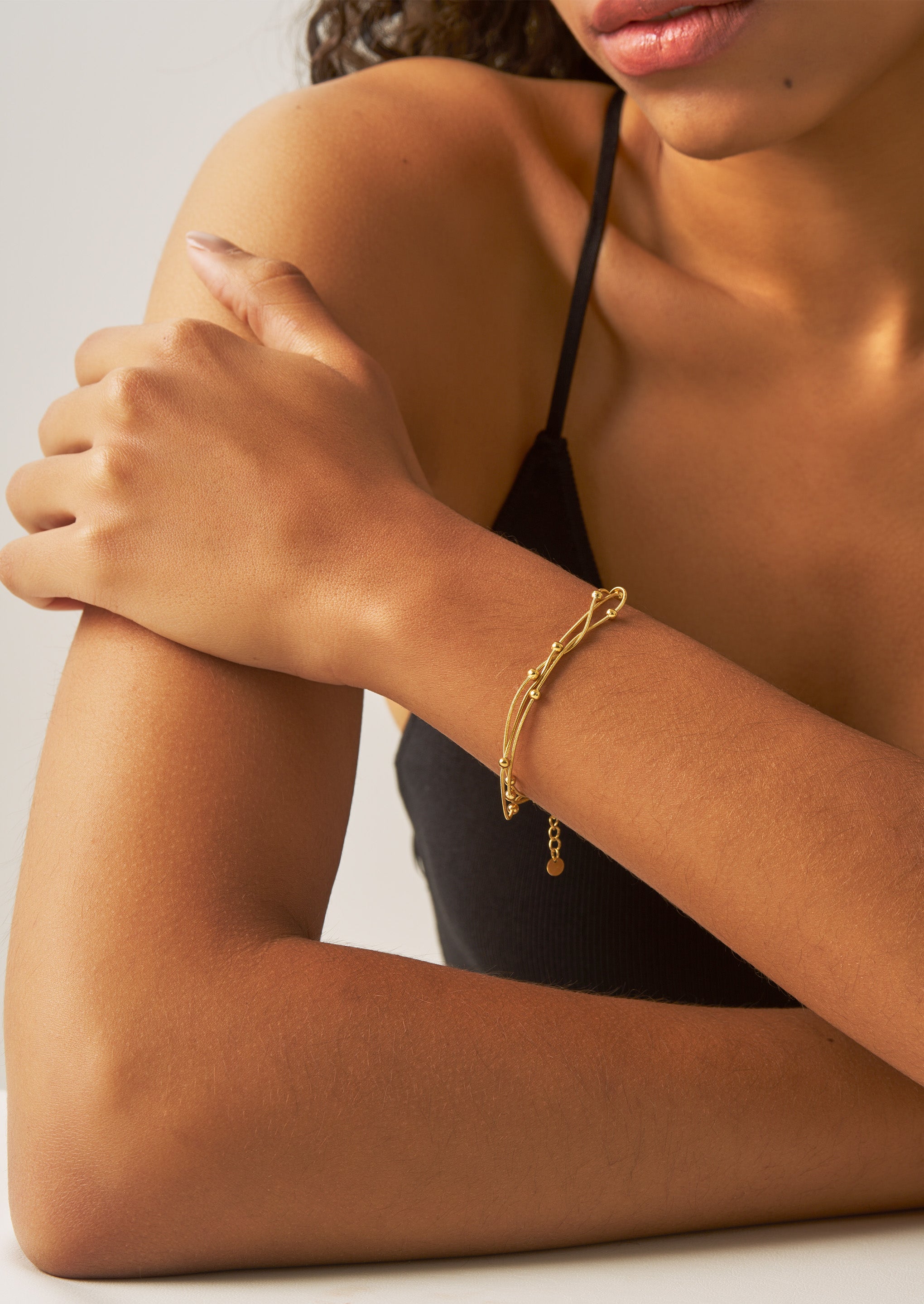 Goldperlenarmband