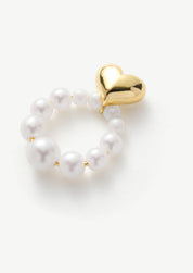 Heart Pearl Hoop Earrings