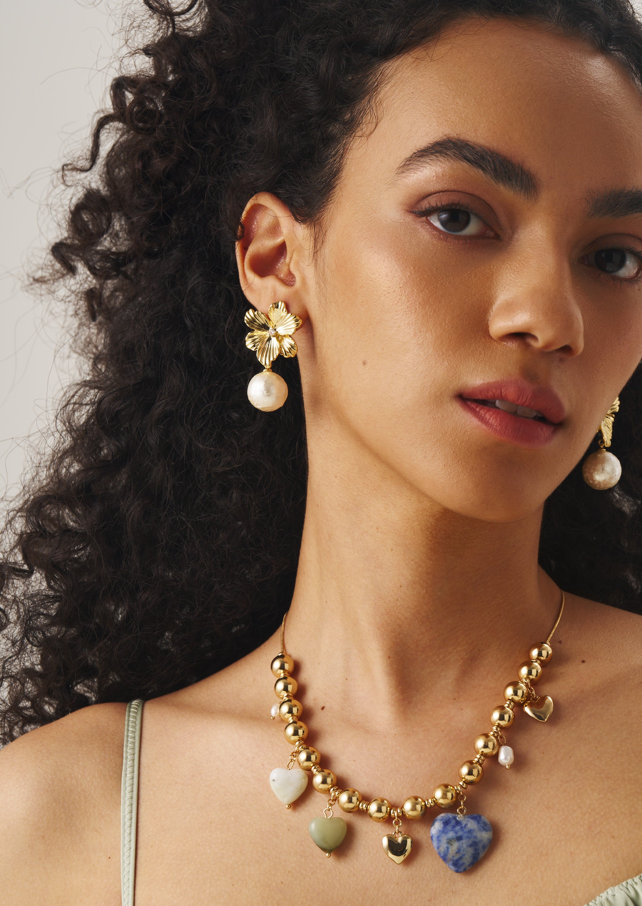 Flower Pearl Drop Earrings