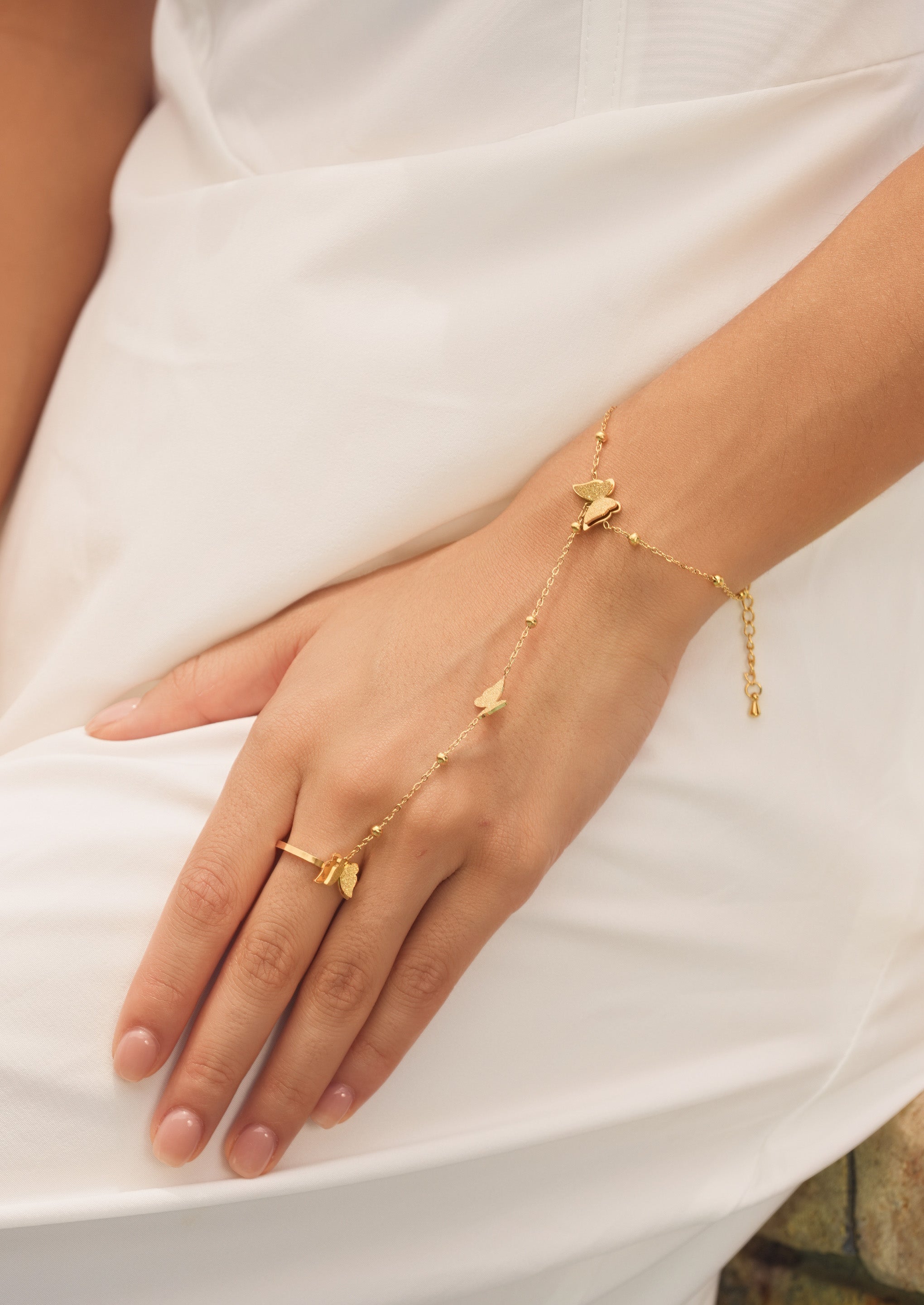 Armband-Ring-Set mit Schmetterlings-Charm 