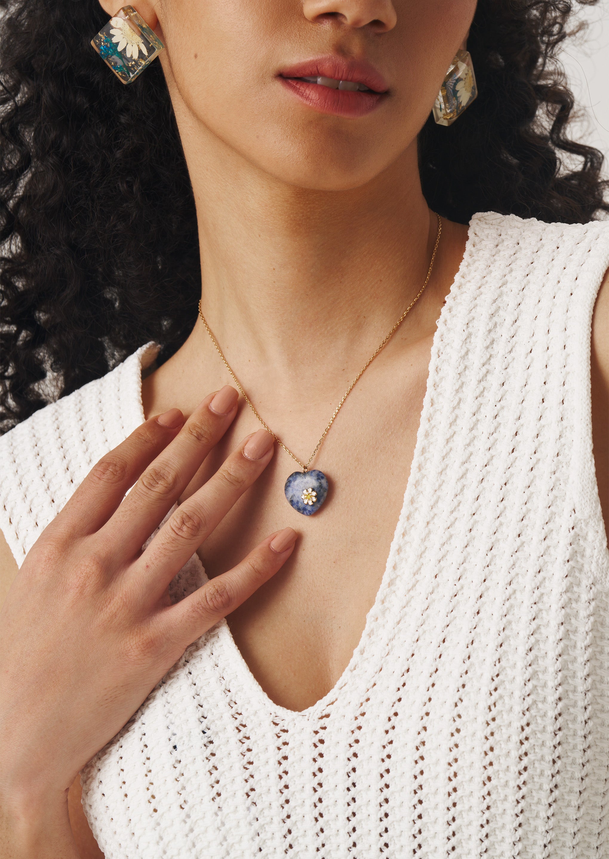 Blue Heart Pendant Necklace