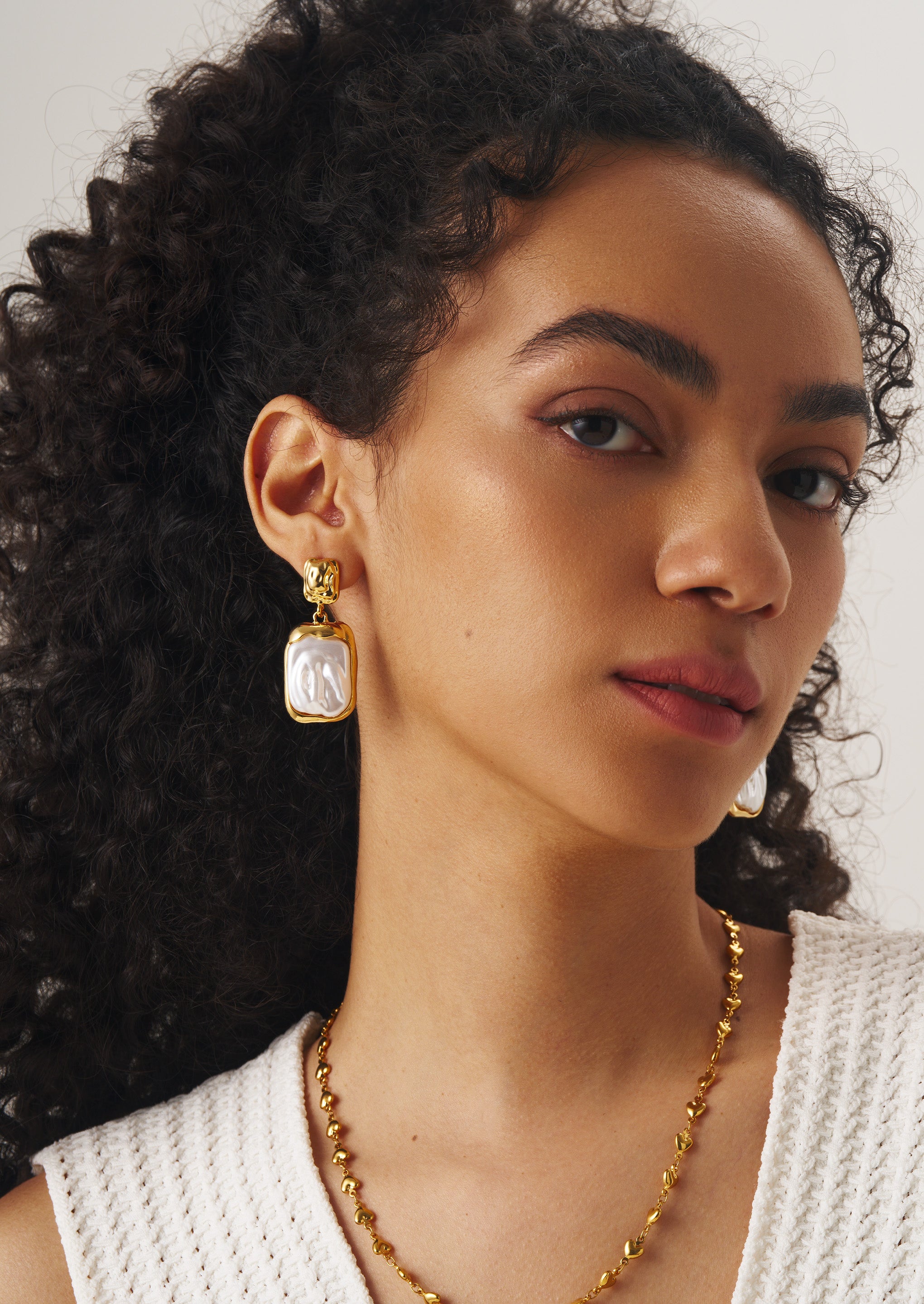 Boucles d'oreilles carrées tricolores 
