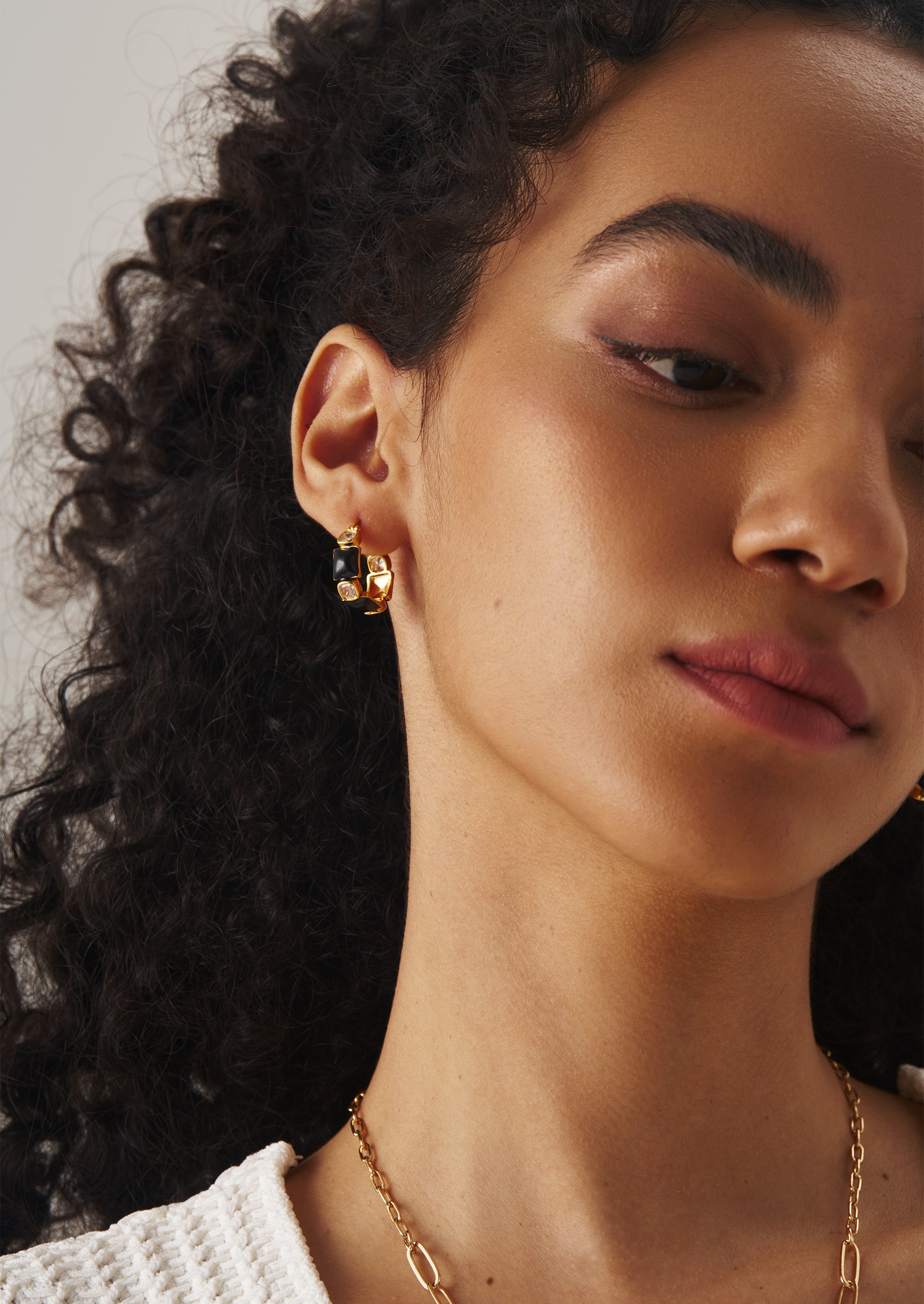 Boucles d'oreilles carrées tricolores 