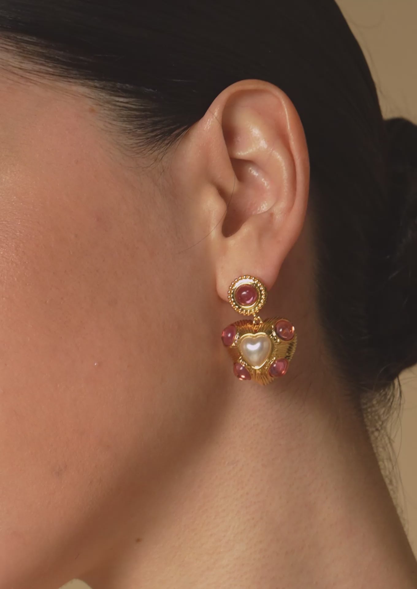 Heart Gemstone Earrings